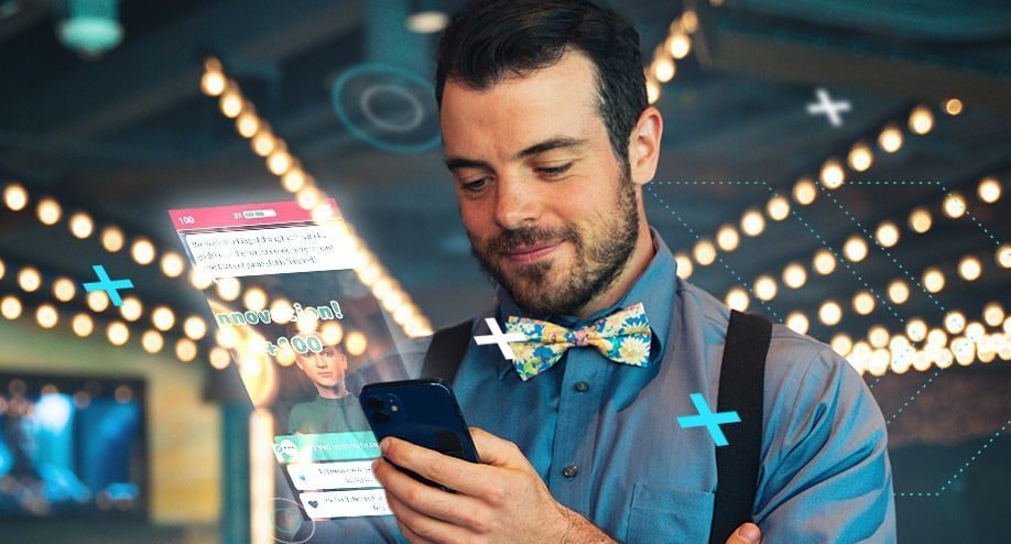 Hospitality banner smartphone employee